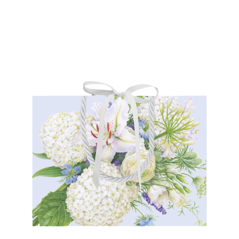 Borsa regalo Caspari White Blooms