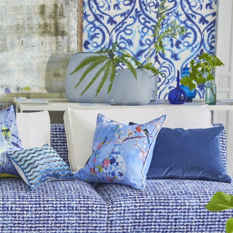 Cuscino Designers Guild Istoriato Blu Cobalto