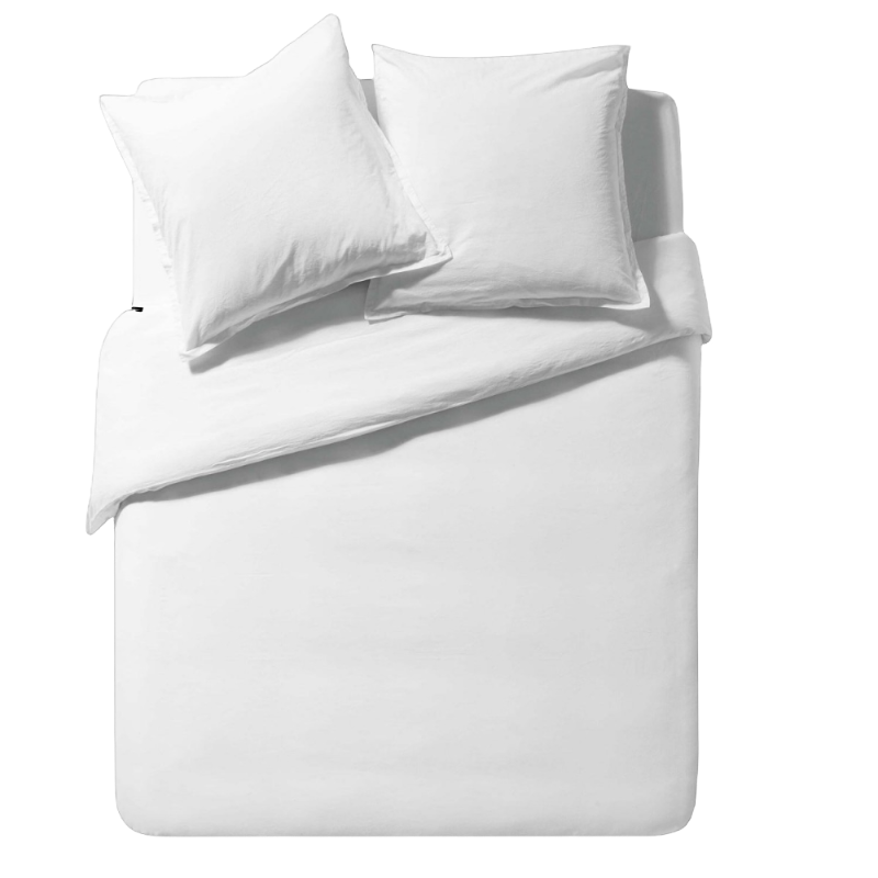 Essix Coton Lave Soft Line Blanc Bianco Biancheria da letto 160 x 210 cm