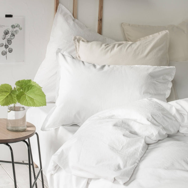Essix Coton Lave Soft Line Blanc Bianco Biancheria da letto 50 x 70 cm