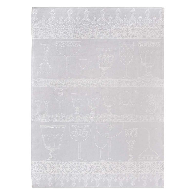 Le Jacquard Francais Asciugamano da tè Asciugamano di vetro Lino Cristal Blanc