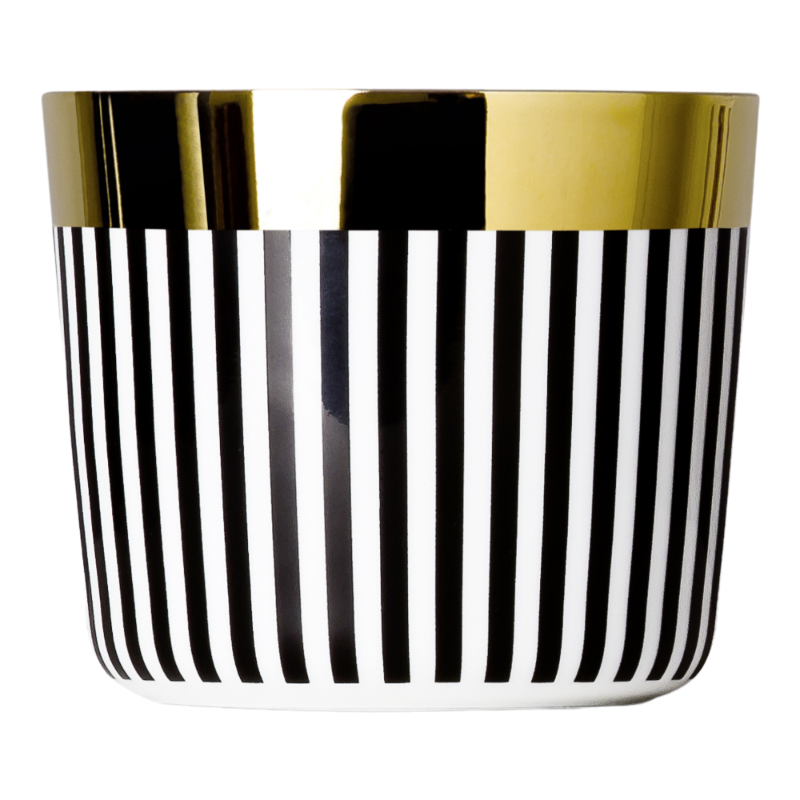 SIEGER by Fürstenberg porcellana Sip Of Gold Bicchiere da champagne nero White verticale Stripes