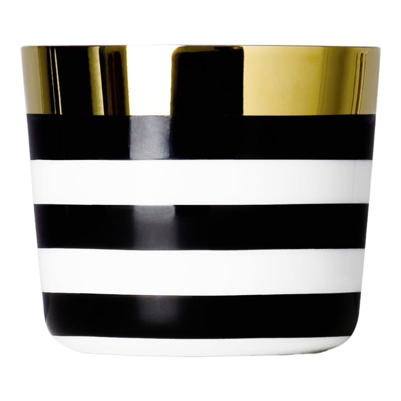 SIEGER by Fürstenberg porcellana Sip Of Gold Bicchiere da champagne Nero White Orizzontale Stripes